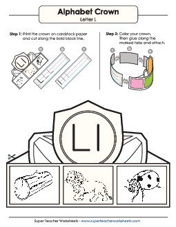 Letter L - Crown Alphabet Worksheet