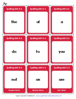 Flashcards (A-6) Spelling A Worksheet