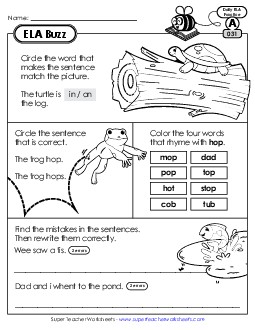 ELA Buzz: Week 7 Worksheets 31 through 35 Daily Ela Review Worksheet