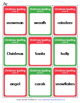 Flashcards (C-Christmas)  Spelling C Worksheet