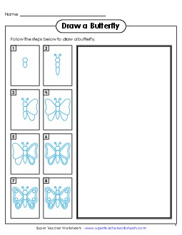 Draw a Butterfly Learning To Draw Worksheet