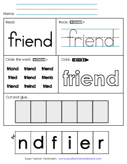 New Worksheet 2: Friend Worksheet