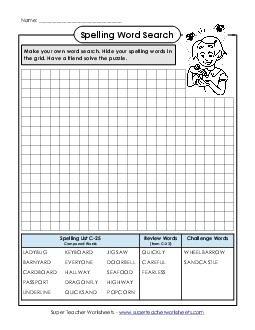 Make-a-Search (C-25) Spelling C Worksheet