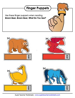 Brown Bear Finger Puppets Picture Book Brown Bear Worksheet