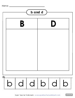 Cut and Glue Sort Letters Reversals Worksheet