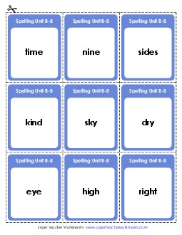 Flashcards (B-8) Spelling B Worksheet