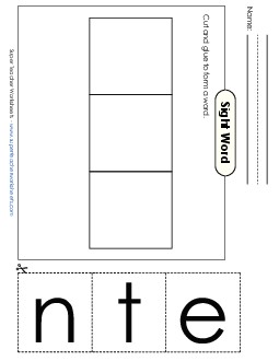 Large Cut-and-Glue: Ten Sight Words Individual Worksheet