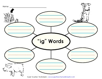 Word Web (-ig) Word Families Worksheet