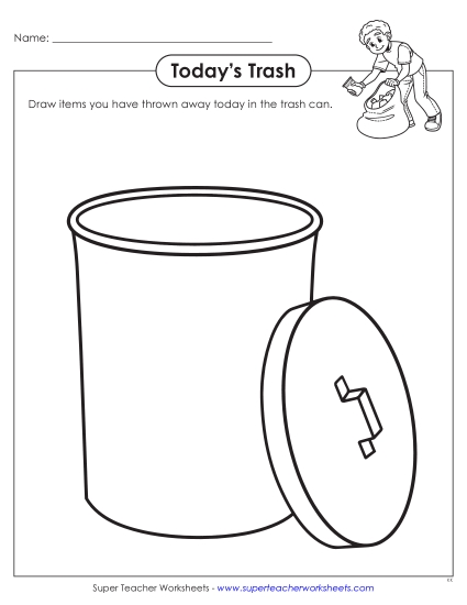 New Today's Trash Worksheet