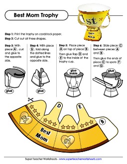 Best Mom Trophy  Awards Worksheet