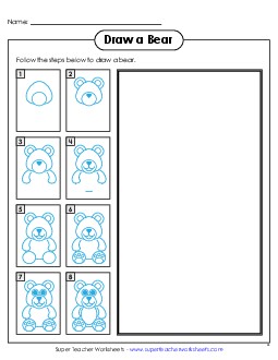 Draw a Bear Learning To Draw Worksheet