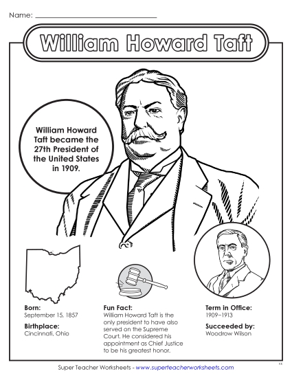 New William Howard Taft Fact Sheet Worksheet New William Howard Taft Fact Sheet Worksheet