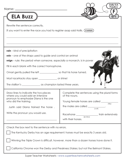 New 6th Grade ELA Buzz: Week 15<br>Worksheets 71 through 75 Worksheet New 6th Grade ELA Buzz: Week 15<br>Worksheets 71 through 75 Worksheet
