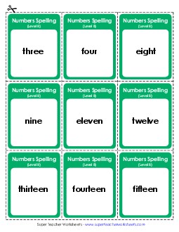 Flashcards (B-Number Words)  Spelling B Worksheet