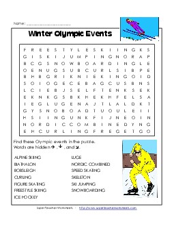 Winter Olympics Worksheet