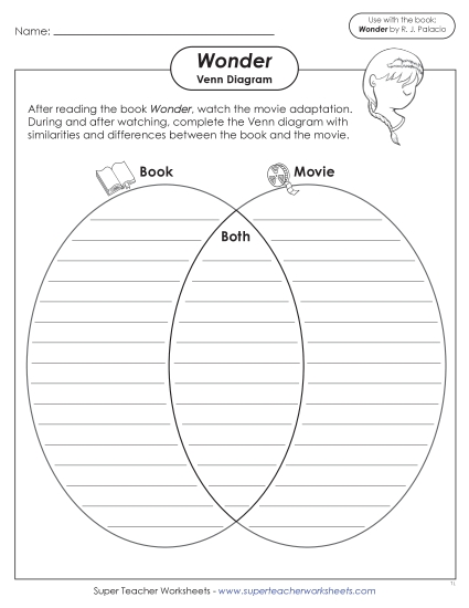 New Venn Diagram Book & Movie Comparison Worksheet New Venn Diagram Book & Movie Comparison Worksheet