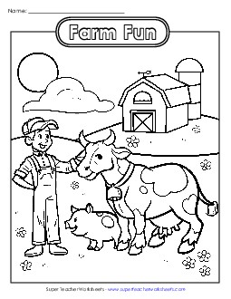 Coloring Page: Farm Scene Coloring Pages Worksheet