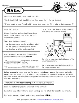 New ELA Buzz: Week 22<br>Worksheets 106 through 110 Worksheet