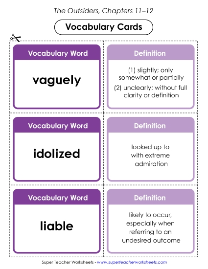 New Vocabulary Cards: (Chapters 11–12) Worksheet New Vocabulary Cards: (Chapters 11–12) Worksheet