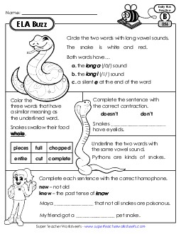 New ELA Buzz: Week 12<br>Worksheets 56 through 60 Worksheet