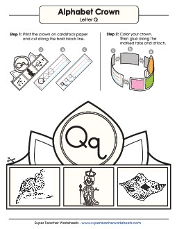 Letter Q Hat Alphabet Worksheet