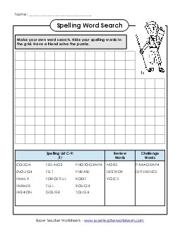 Make-a-Search (C-9) Spelling C Worksheet