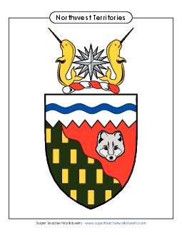 NWT Coat of Arms (Full Colour) Canada Worksheet