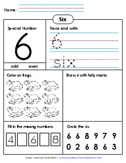 Special Number: 6 Counting Worksheet