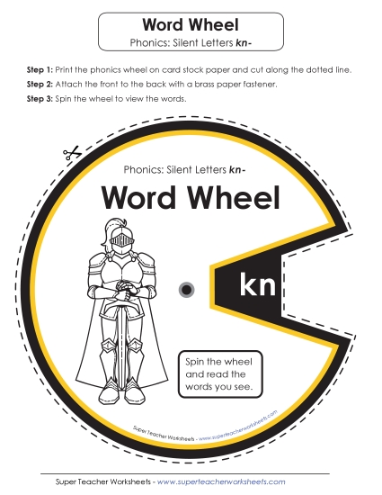 New Word Wheel (Kn- Words) Worksheet New Word Wheel (Kn- Words) Worksheet