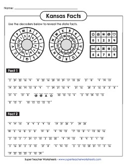 Cryptogram Puzzle States Individual Worksheet