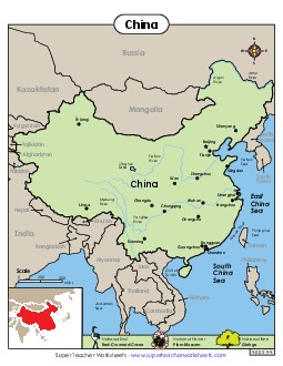 Map of China Worksheet