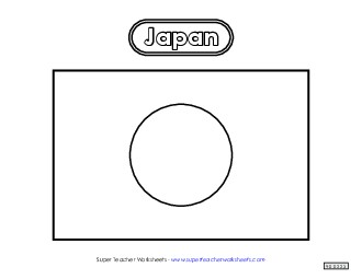 Japanese Flag (Black & White) Worksheet