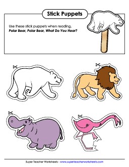 Polar Bear Stick Puppets Picture Book Polar Bear Worksheet