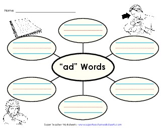 Word Web (-ad) Word Families Worksheet