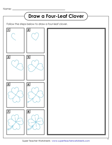 New Learn to Draw a Four-Leaf Clover Worksheet New Learn to Draw a Four-Leaf Clover Worksheet