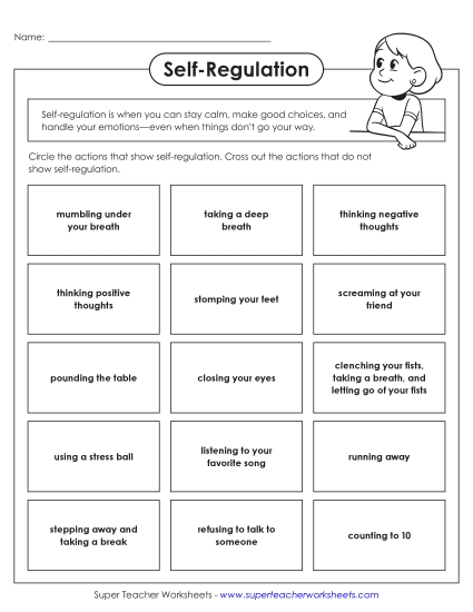New Self-Regulation Circle and Cross Out Worksheet New Self-Regulation Circle and Cross Out Worksheet