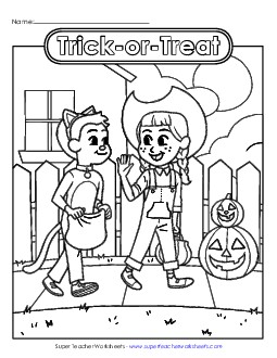 Trick-or-Treat Kids Halloween Worksheet