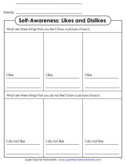 New Likes & Dislikes (Basic) Worksheet New Likes & Dislikes (Basic) Worksheet