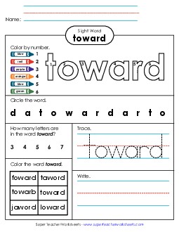 Worksheet 4: Toward Sight Words Individual Worksheet