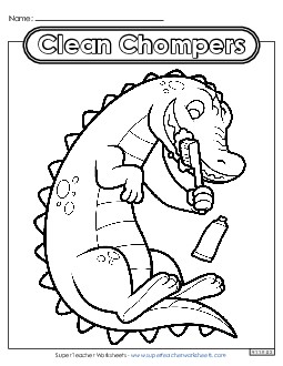 Clean Chompers Coloring Pages Worksheet