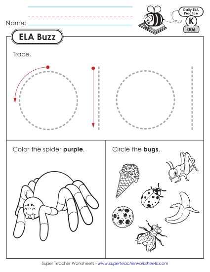New Kindergarten ELA Buzz: Week 2<br>Worksheets 6 through 10 Worksheet New Kindergarten ELA Buzz: Week 2<br>Worksheets 6 through 10 Worksheet