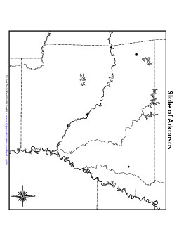 Blank Arkansas Map with City Dots State Maps Worksheet