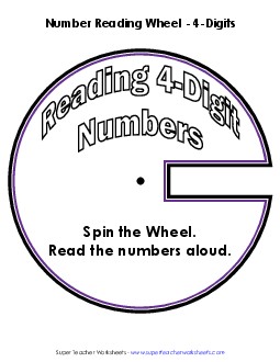 Number Wheel: 4-Digits Place Value Worksheet