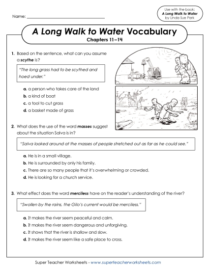New Vocabulary Questions (Chapters 11–14) Worksheet New Vocabulary Questions (Chapters 11–14) Worksheet