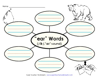 Word Web (-ear) Word Families Worksheet