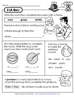 ELA Buzz: Week 17 Worksheets 81 through 85 Daily Ela Review Worksheet