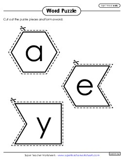 Word Puzzle: Really Sight Words Individual Worksheet