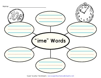 Word Web (-ime) Word Families Worksheet