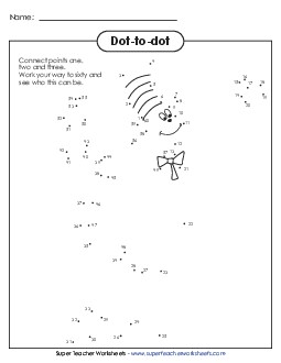 Dr. Seuss Dot-to-Dot: Count to 60 Counting Worksheet