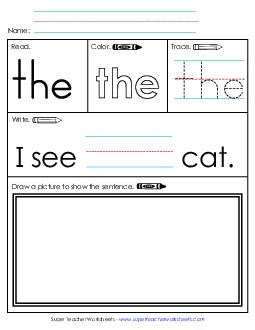 Worksheet 3: The Sight Words Individual Worksheet